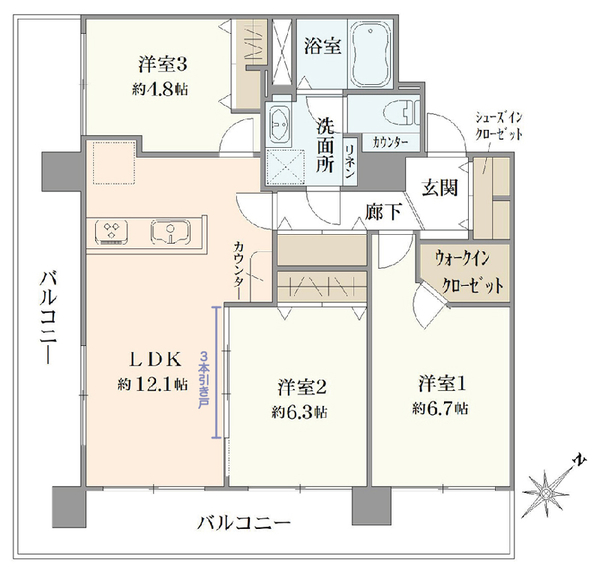An example of a 3LDK apartment in Japan